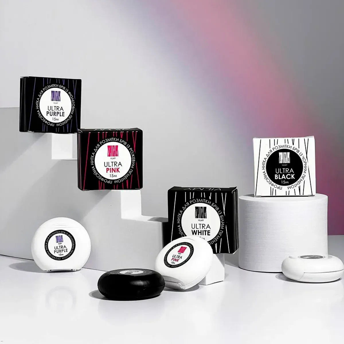 Vilmy Ultra Pink Eyebrow Thread, 15m